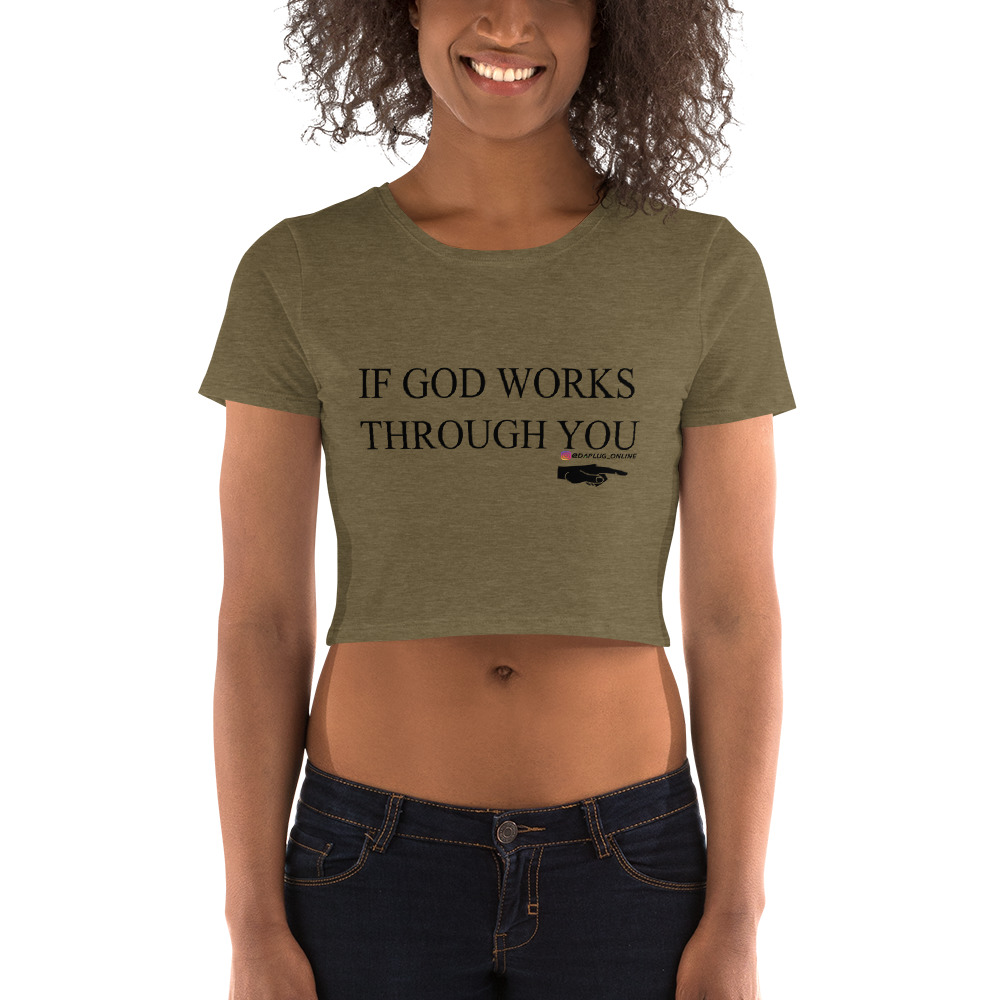 If God Women’s Crop Tee (Dark) - Image 2
