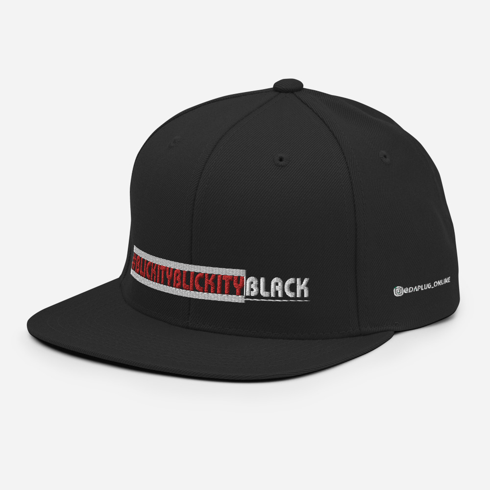 #BLICKITYBLICKITYBLACK Snapback Hat (white) - Image 19