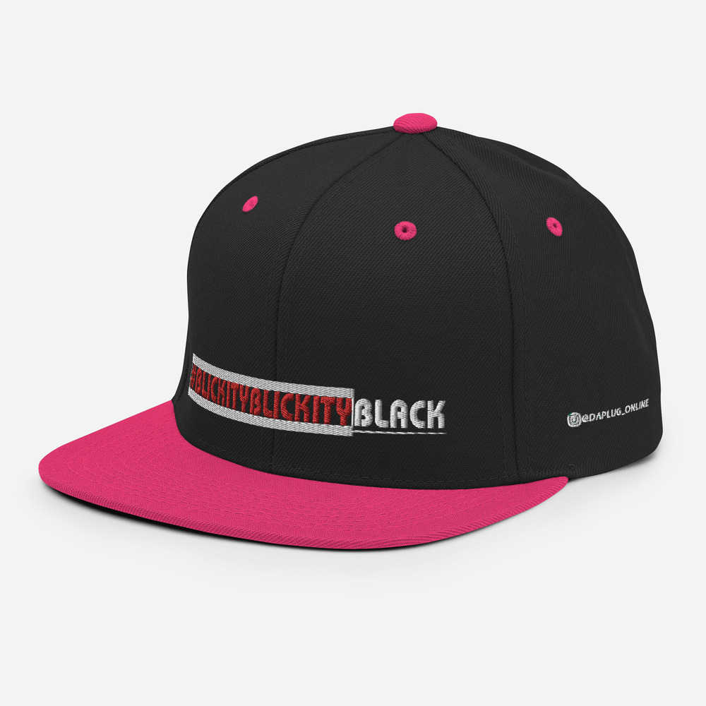 #BLICKITYBLICKITYBLACK Snapback Hat (white) - Image 10