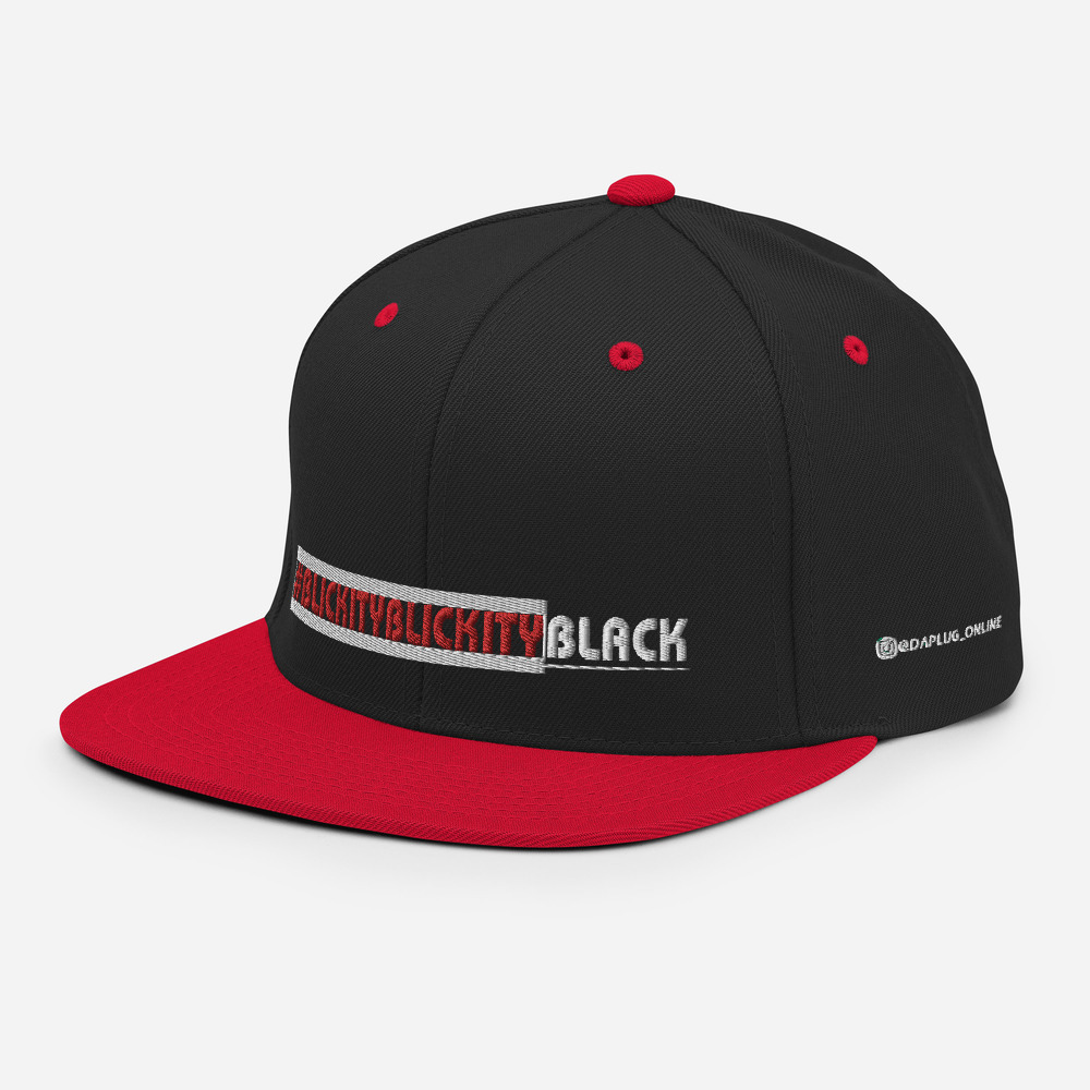 #BLICKITYBLICKITYBLACK Snapback Hat (white) - Image 25