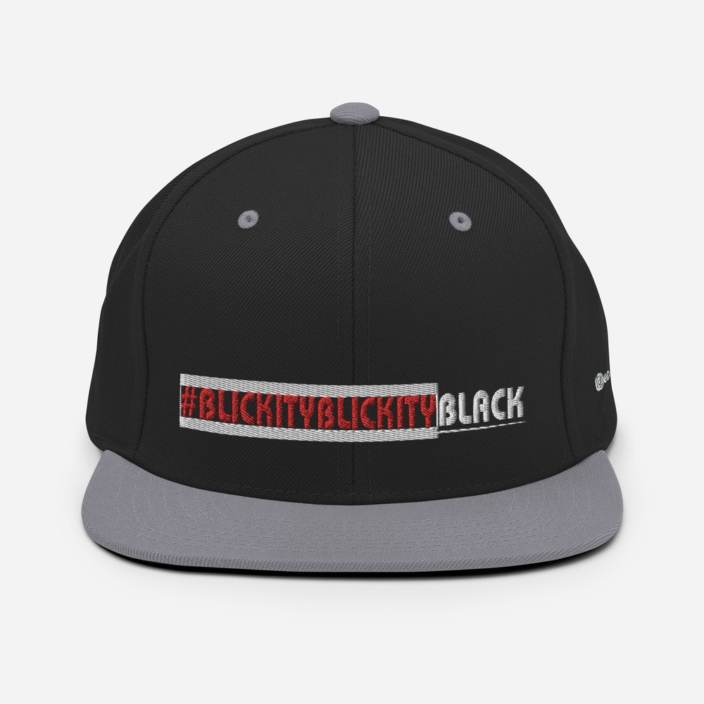 #BLICKITYBLICKITYBLACK Snapback Hat (white) - Image 20
