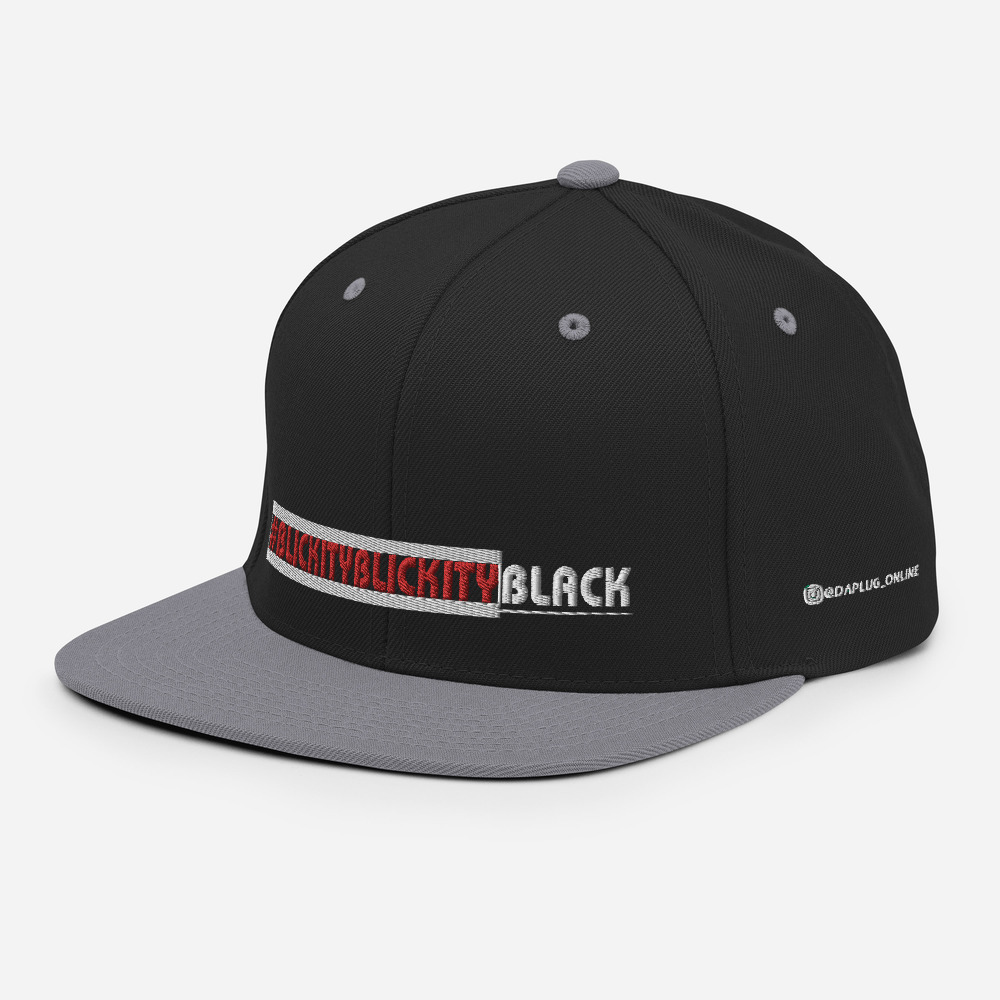 #BLICKITYBLICKITYBLACK Snapback Hat (white) - Image 22