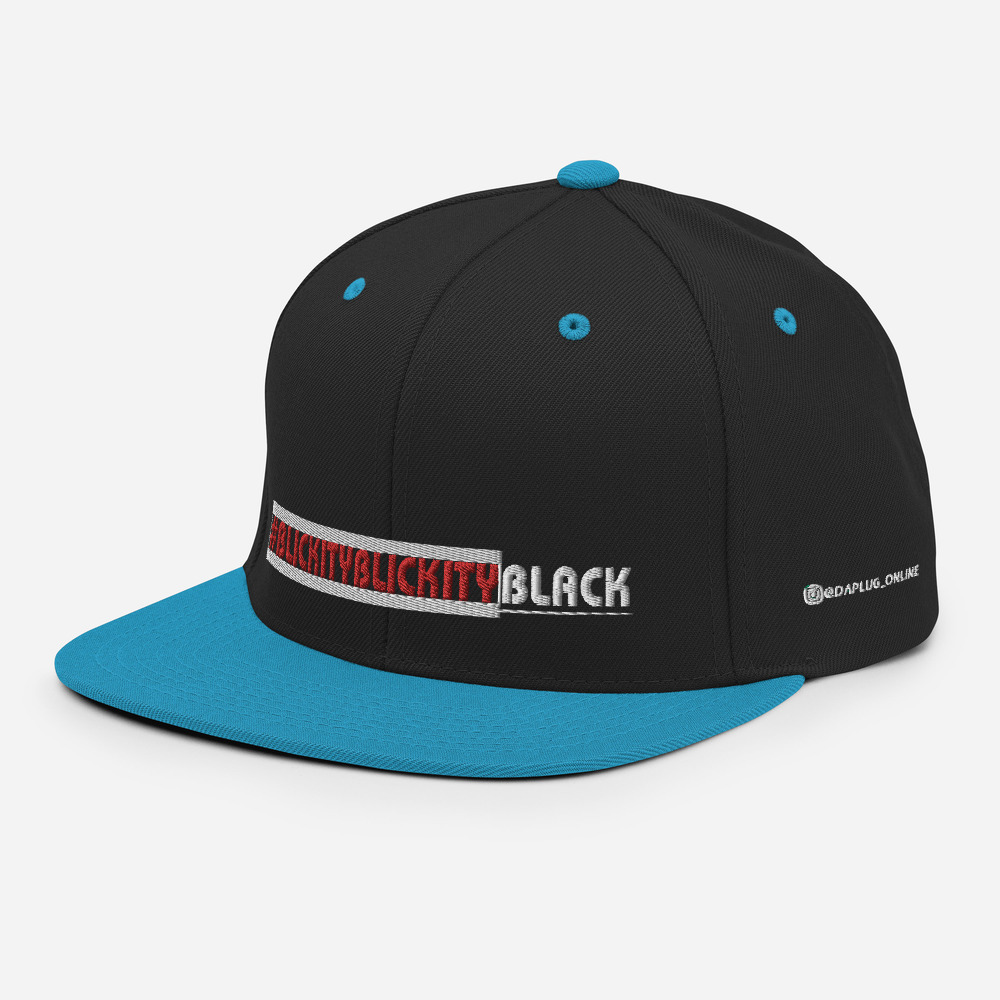 #BLICKITYBLICKITYBLACK Snapback Hat (white) - Image 13