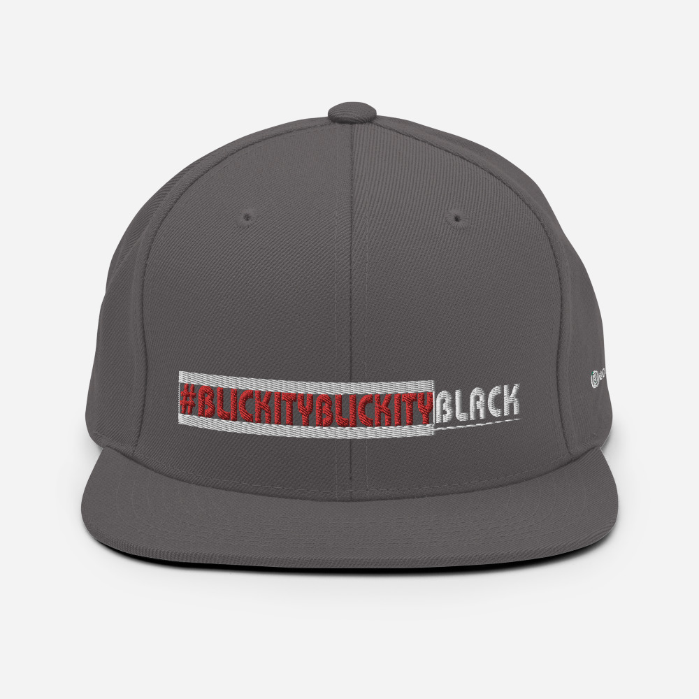 #BLICKITYBLICKITYBLACK Snapback Hat (white) - Image 40