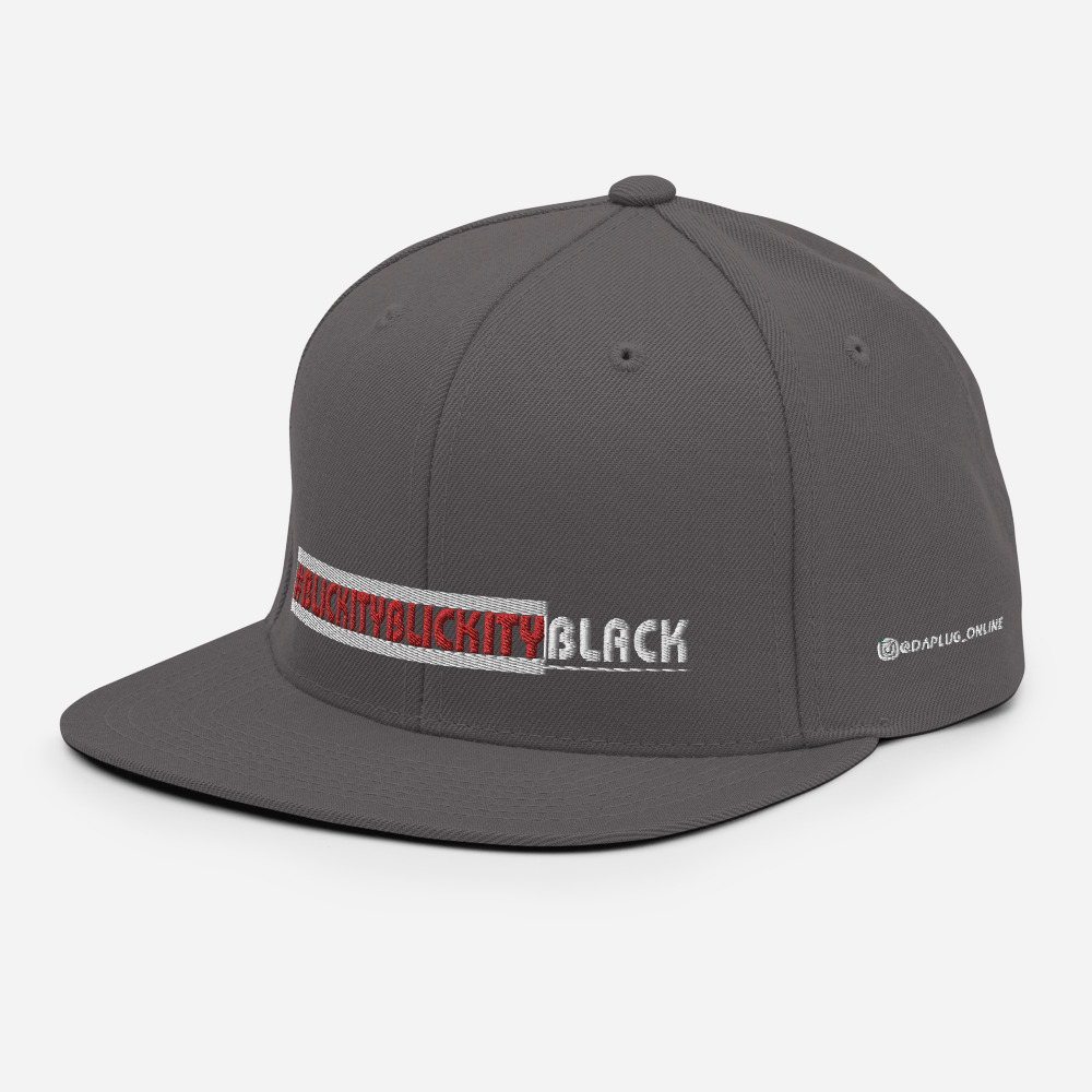 #BLICKITYBLICKITYBLACK Snapback Hat (white) - Image 42