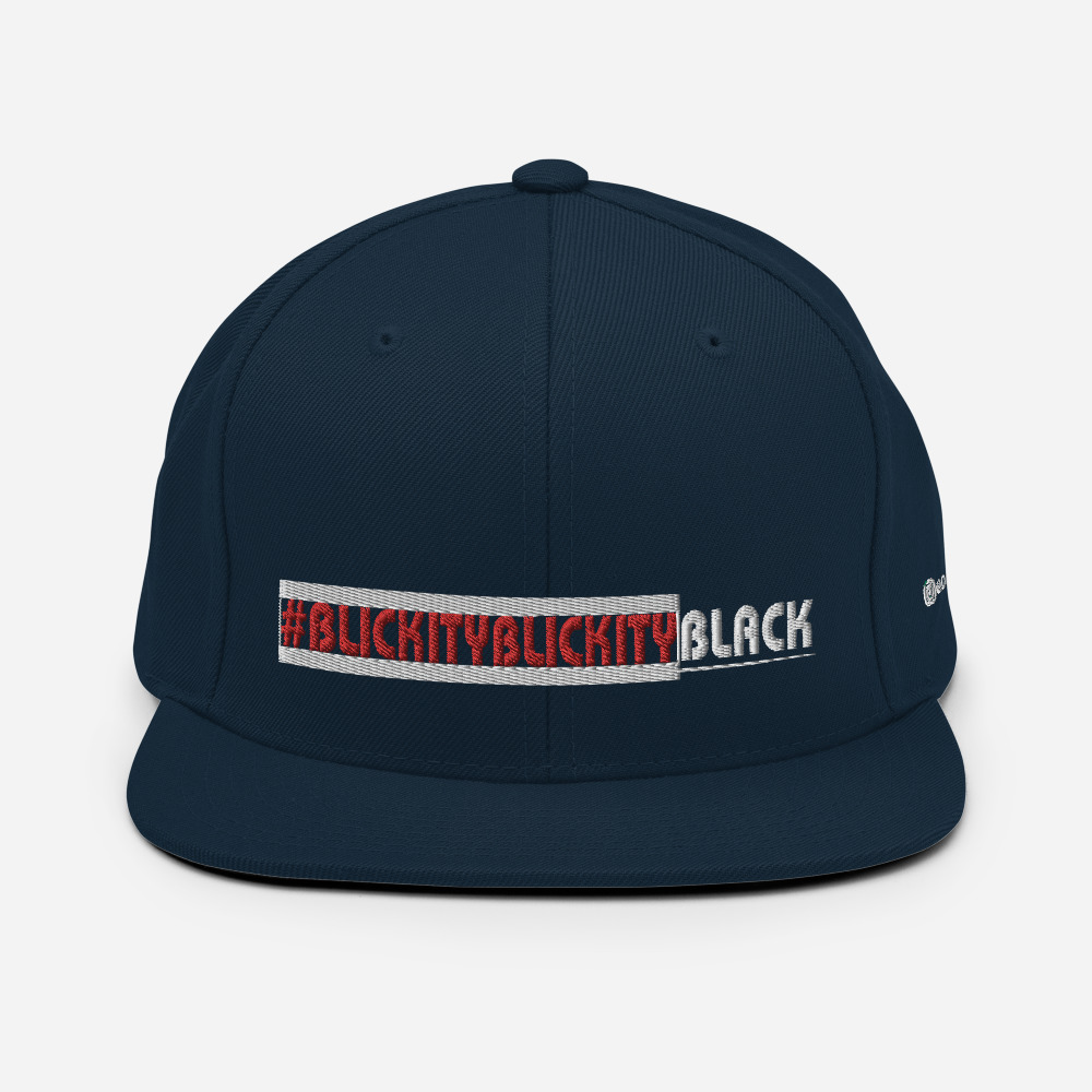 #BLICKITYBLICKITYBLACK Snapback Hat (white) - Image 2