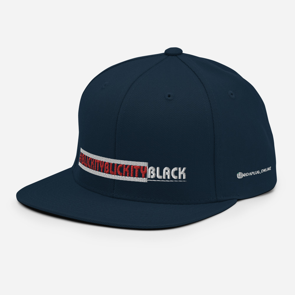 #BLICKITYBLICKITYBLACK Snapback Hat (white) - Image 4