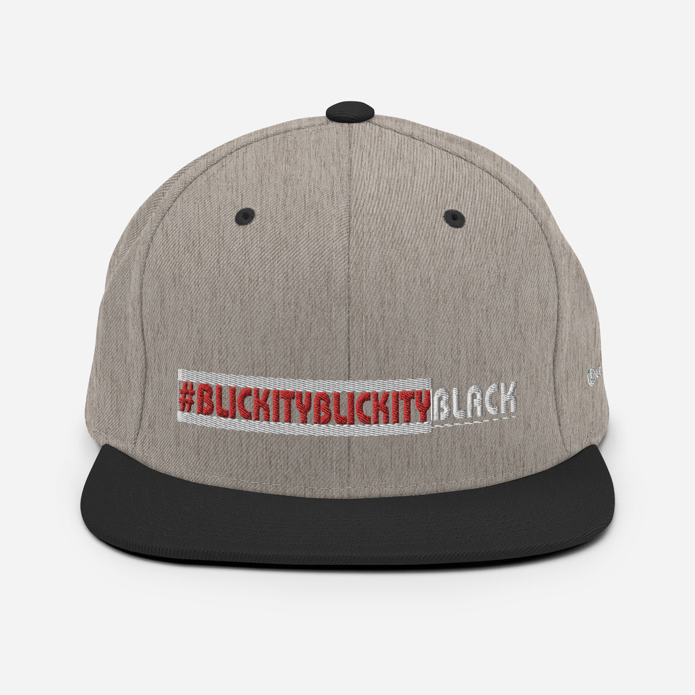 #BLICKITYBLICKITYBLACK Snapback Hat (white) - Image 43
