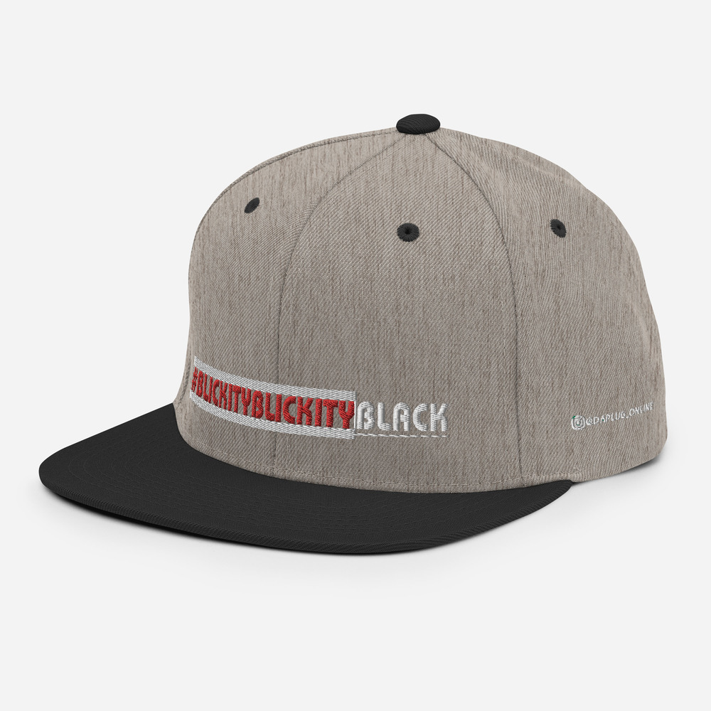 #BLICKITYBLICKITYBLACK Snapback Hat (white) - Image 45
