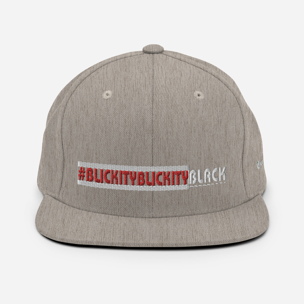 #BLICKITYBLICKITYBLACK Snapback Hat (white) - Image 52