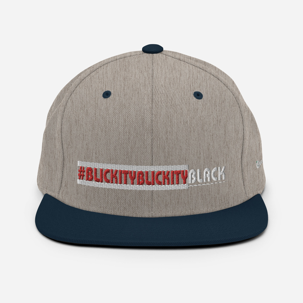 #BLICKITYBLICKITYBLACK Snapback Hat (white) - Image 49