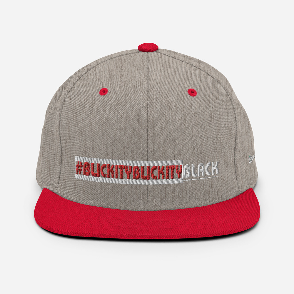 #BLICKITYBLICKITYBLACK Snapback Hat (white) - Image 46