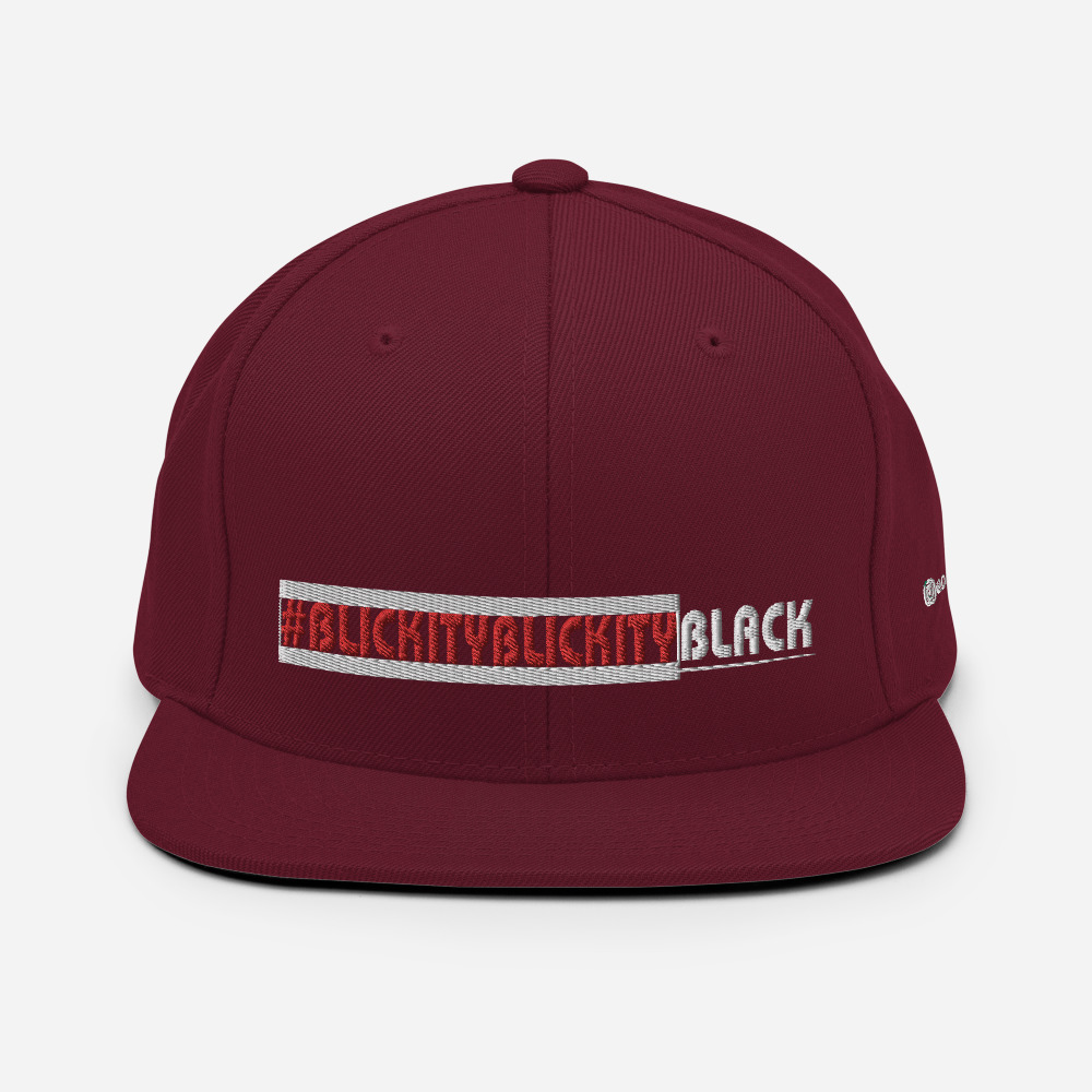 #BLICKITYBLICKITYBLACK Snapback Hat (white) - Image 5