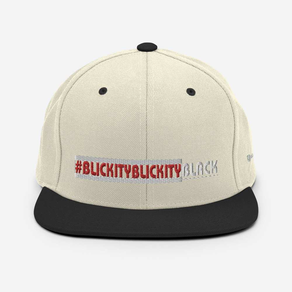 #BLICKITYBLICKITYBLACK Snapback Hat (white) - Image 58