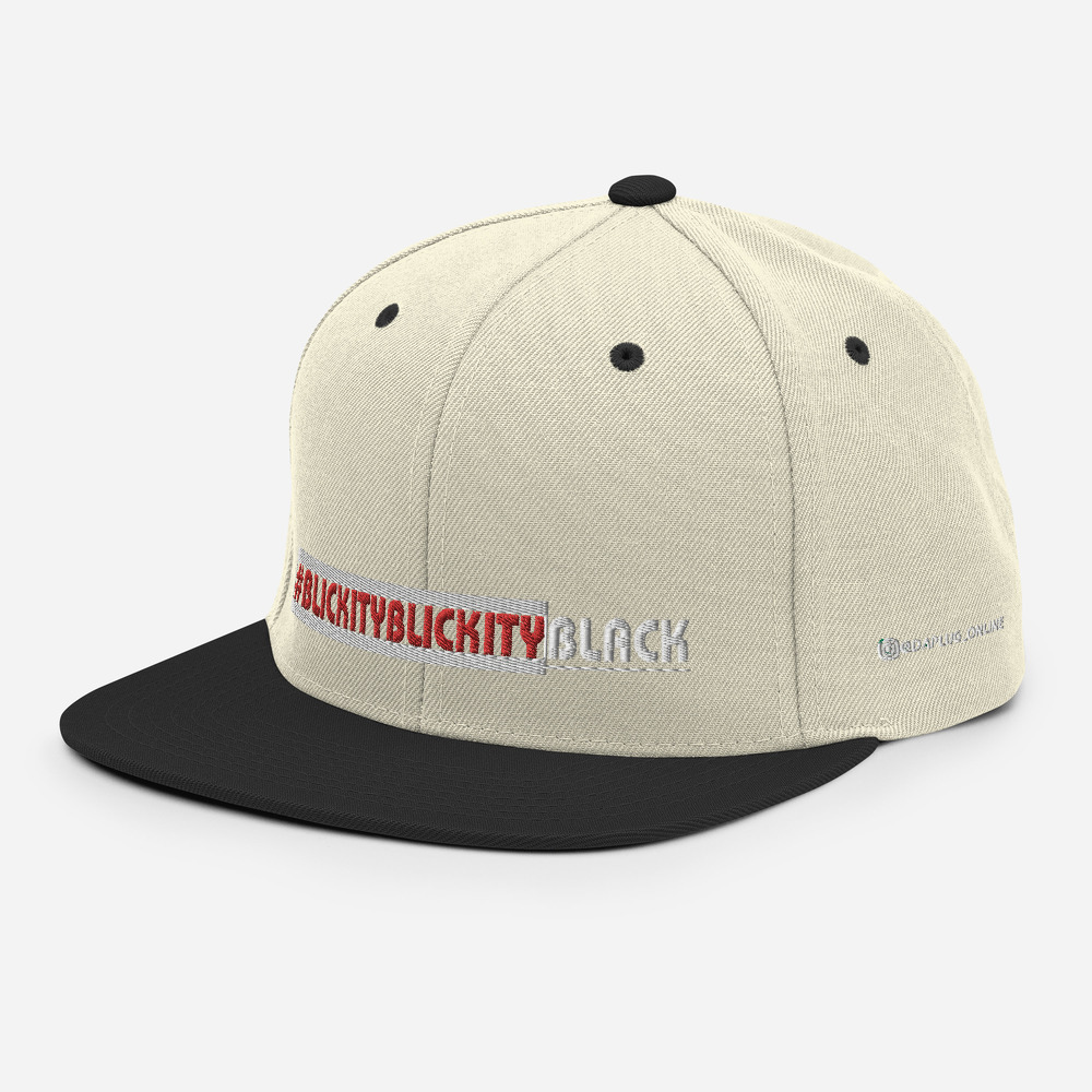 #BLICKITYBLICKITYBLACK Snapback Hat (white) - Image 60
