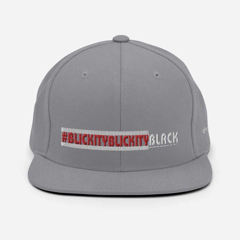 #BLICKITYBLICKITYBLACK Snapback Hat (white) - Image 55