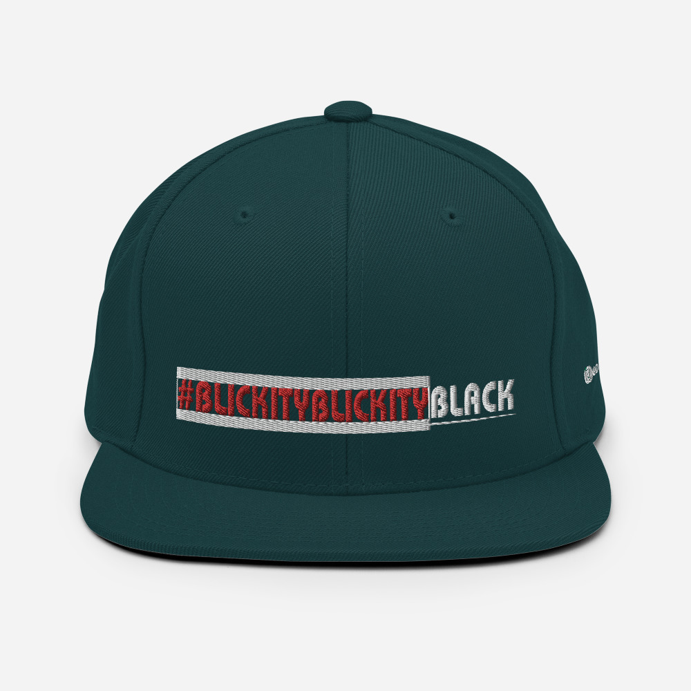 #BLICKITYBLICKITYBLACK Snapback Hat (white) - Image 14