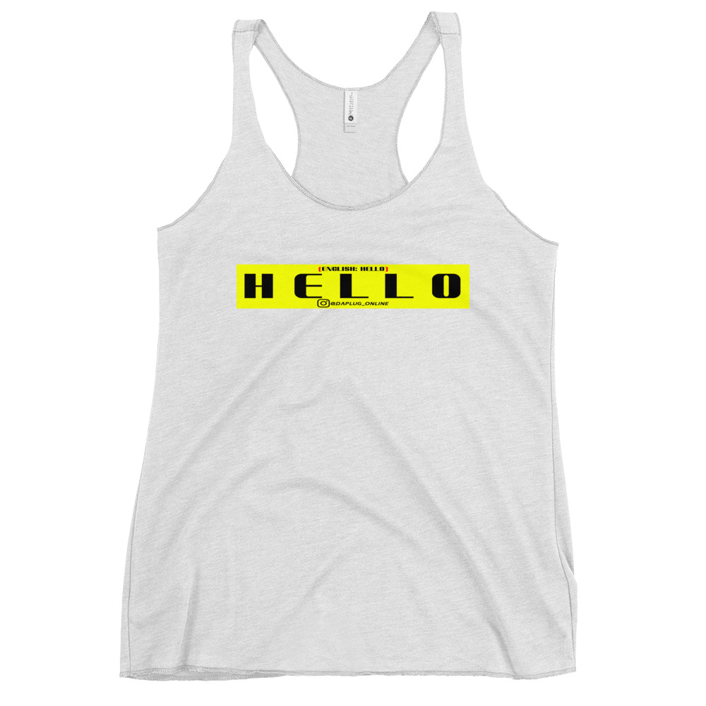 Hello Woman's Racerback Tank - Image 13