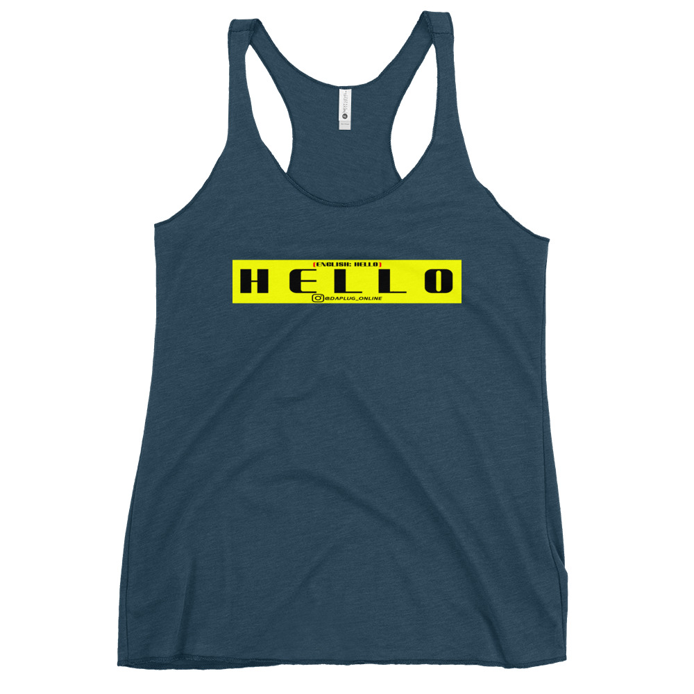 Hello Woman's Racerback Tank - Image 4