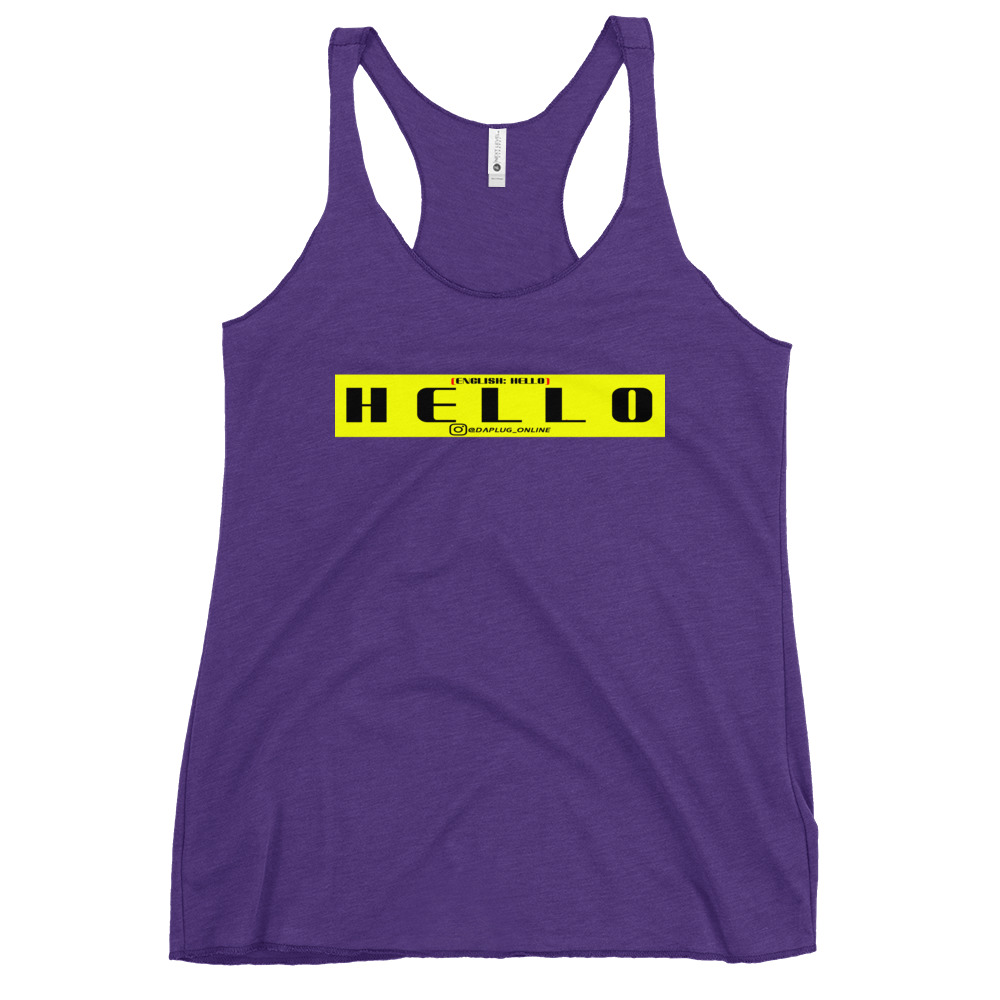 Hello Woman's Racerback Tank - Image 5