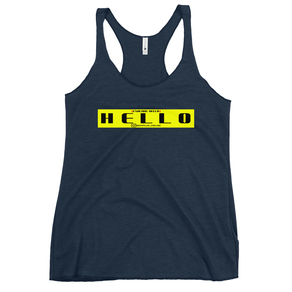 Hello Woman's Racerback Tank - Image 3