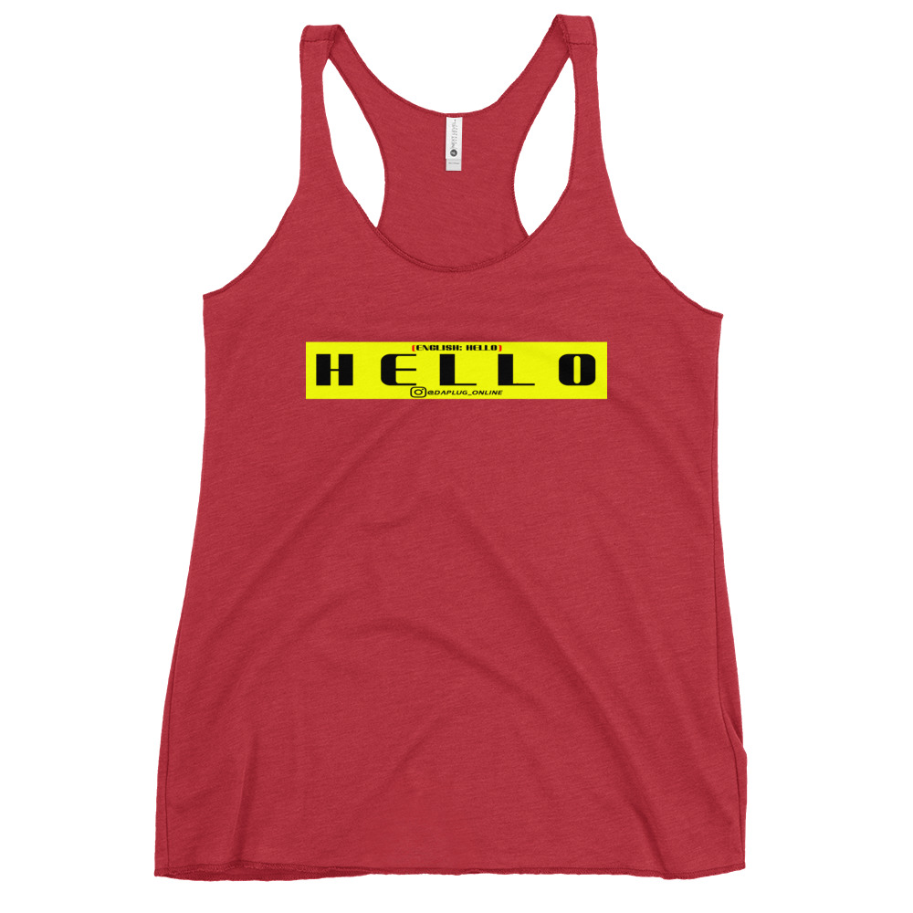 Hello Woman's Racerback Tank - Image 7
