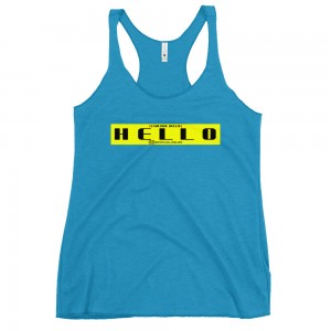 Hello Woman's Racerback Tank