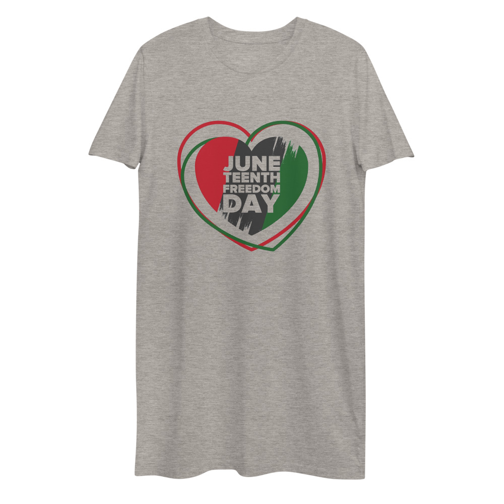 Juneteenth Heart cotton t-shirt dress