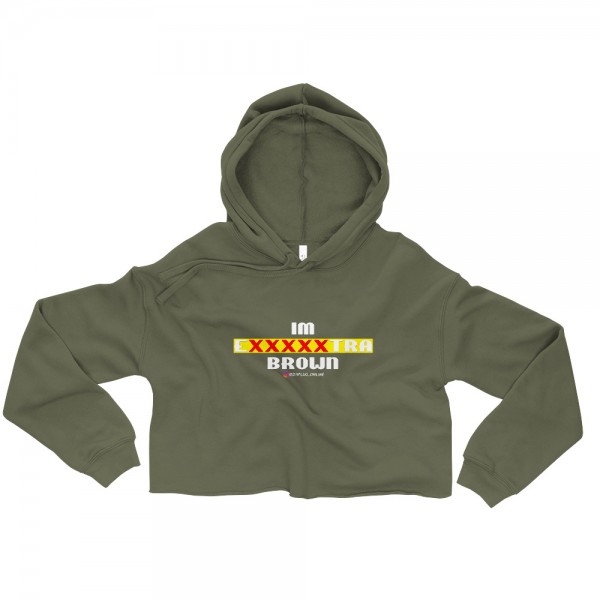 IM EXXXXXXTRA brown Crop Hoodie