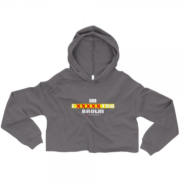 IM EXXXXXXTRA brown Crop Hoodie - Image 3
