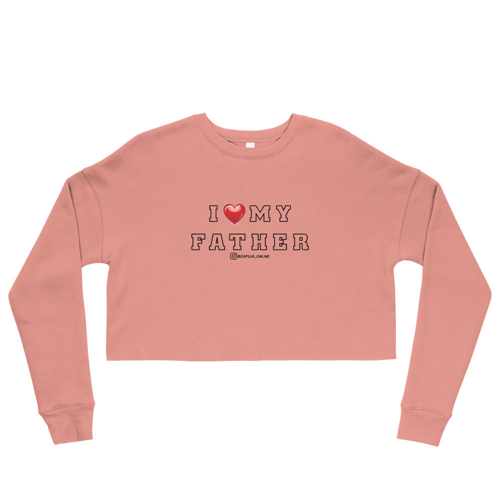 I Heart My Father Crop Sweatshirt - Image 3